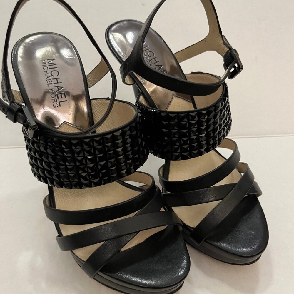 Michael kors Arabella Platform Leather Eboni Sandals